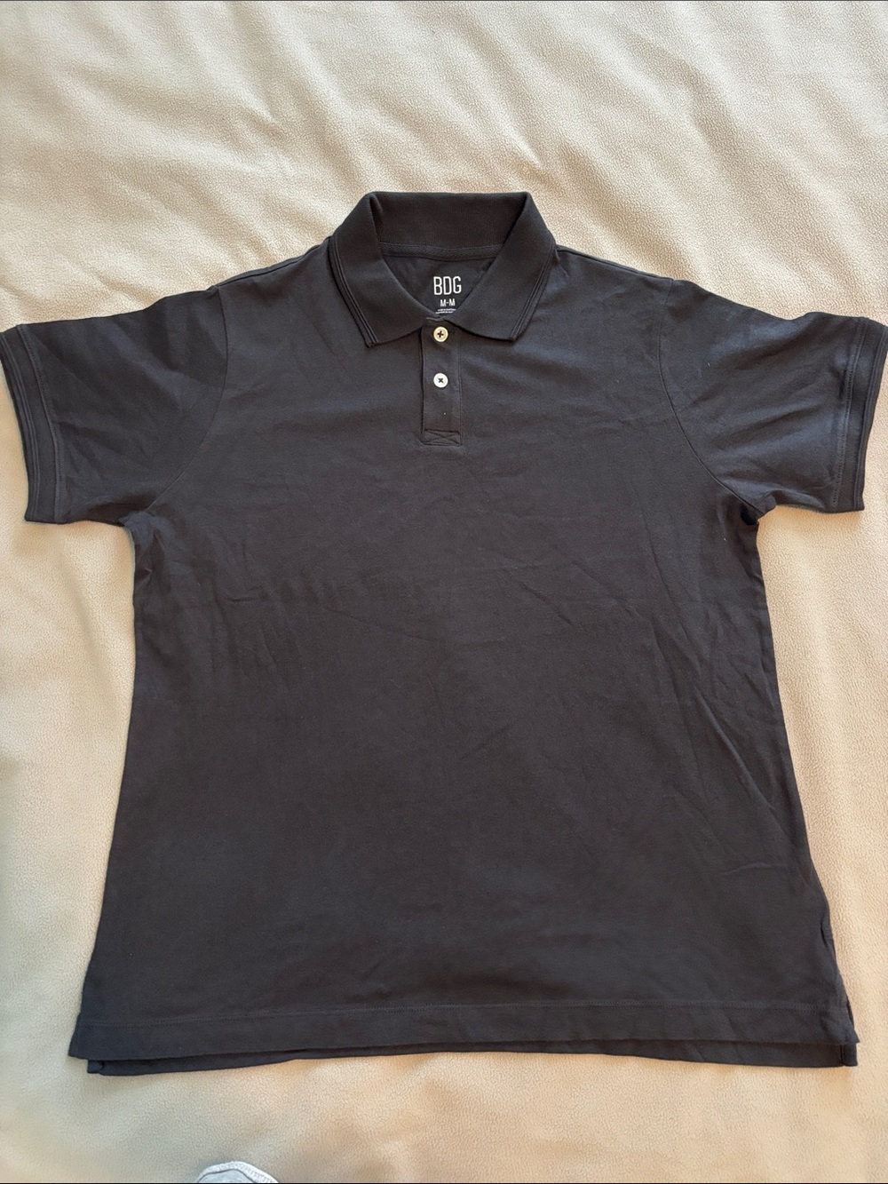 BDG Men's Black Polo with Classic Collar